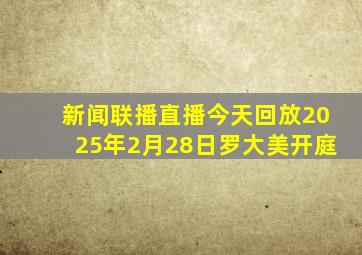 新闻联播直播今天回放2025年2月28日罗大美开庭