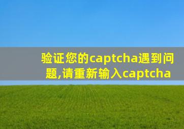 验证您的captcha遇到问题,请重新输入captcha